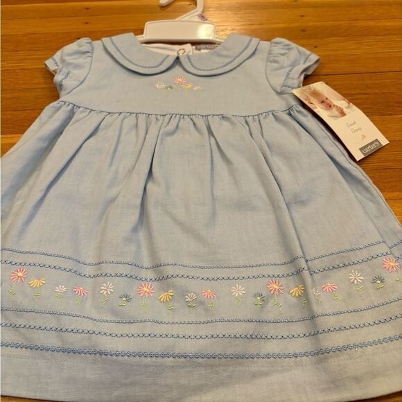Carter’s Sweet Daisies vintage deadstock light blue short sleeve dress NWT - Picture 3 of 5